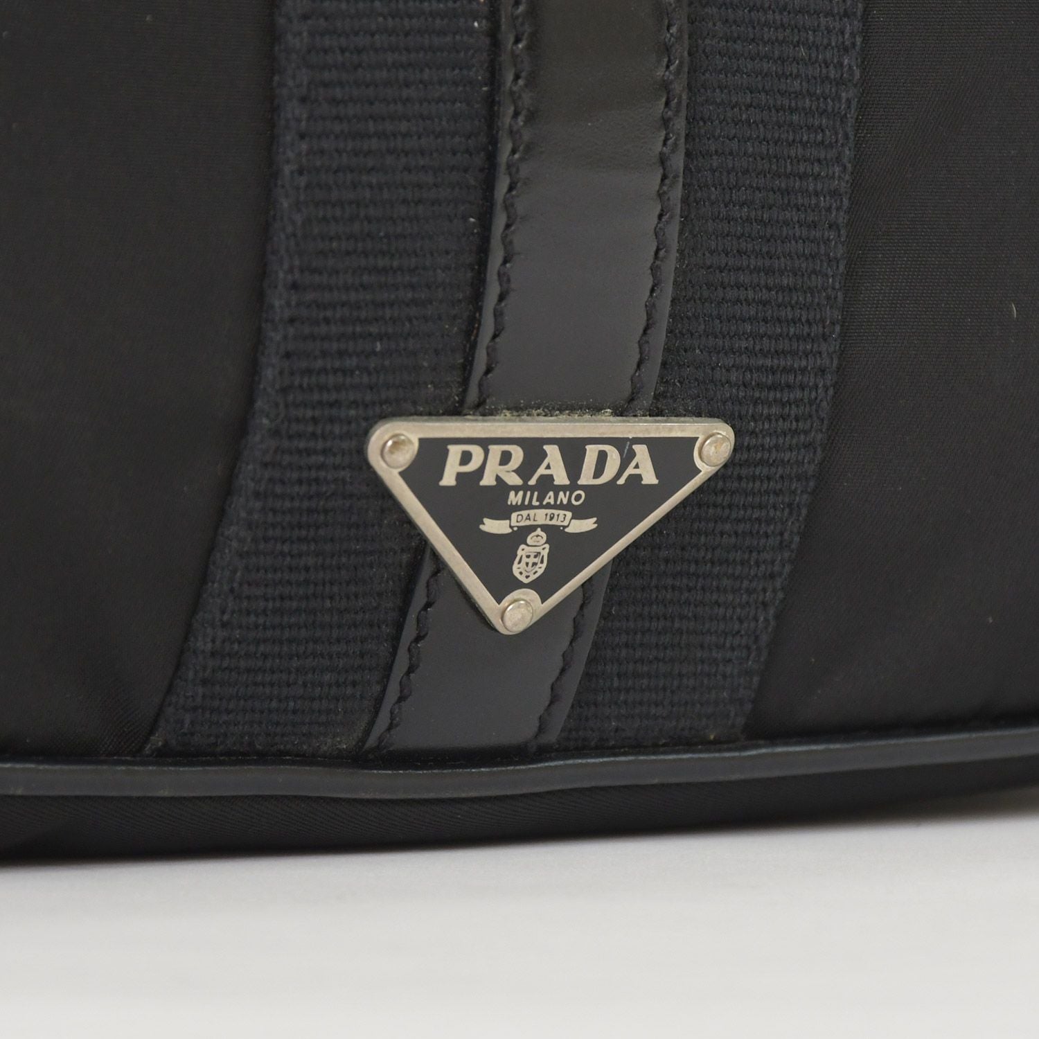 Prada Bag Triangle Logo Nylon Black Silver — view 4
