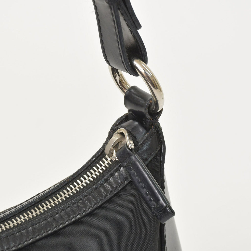 Prada Bag Triangle Logo Nylon Black Silver — view 6