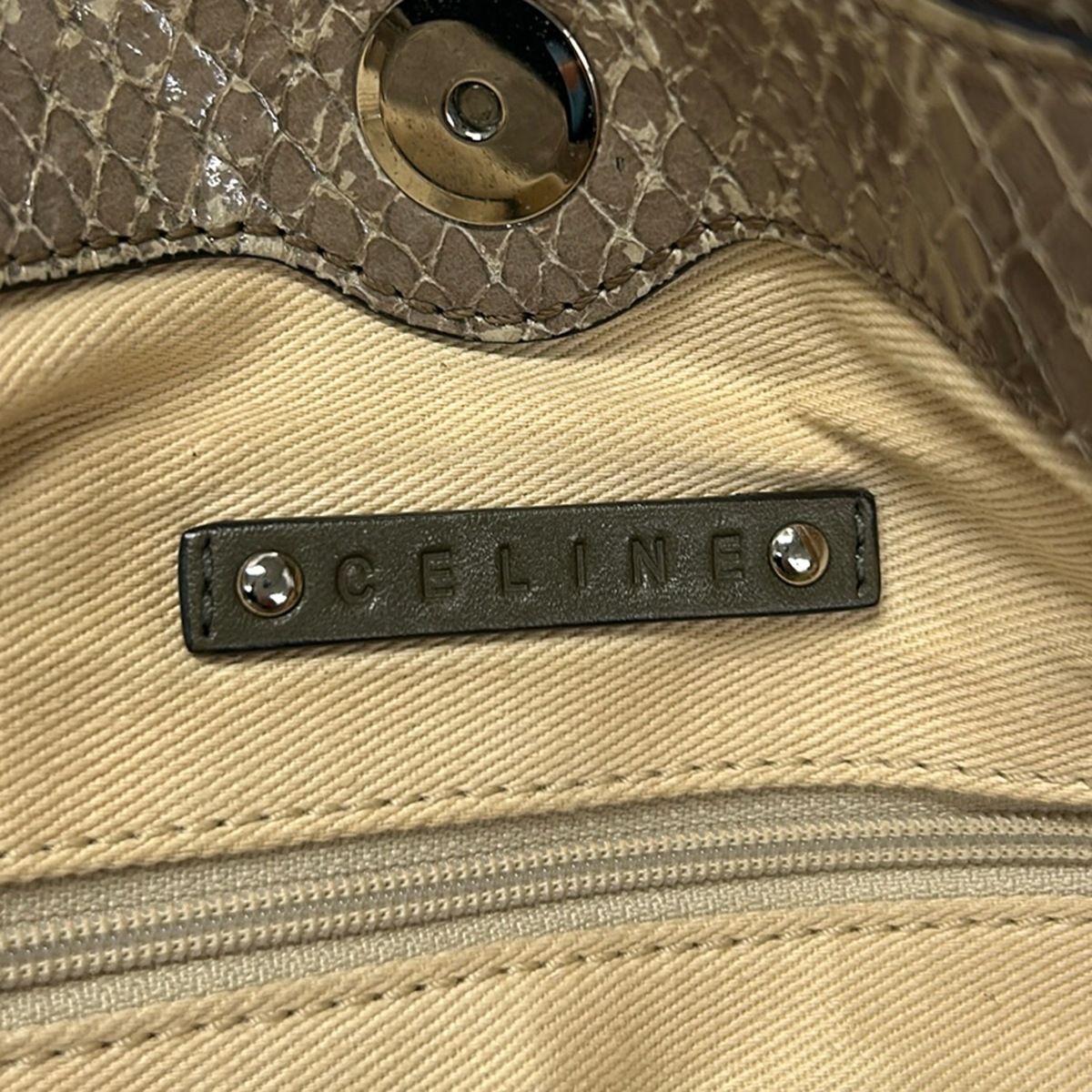 Celine Shoulder Bag Gray Beige 2-Way — view 8