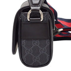 Gucci GG Super Mini Shoulder Bag Polyurethane Black Red — view 7