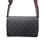 Gucci GG Super Mini Shoulder Bag Polyurethane Black Red — view 2