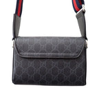 Gucci GG Super Mini Shoulder Bag Polyurethane Black Red — view 3