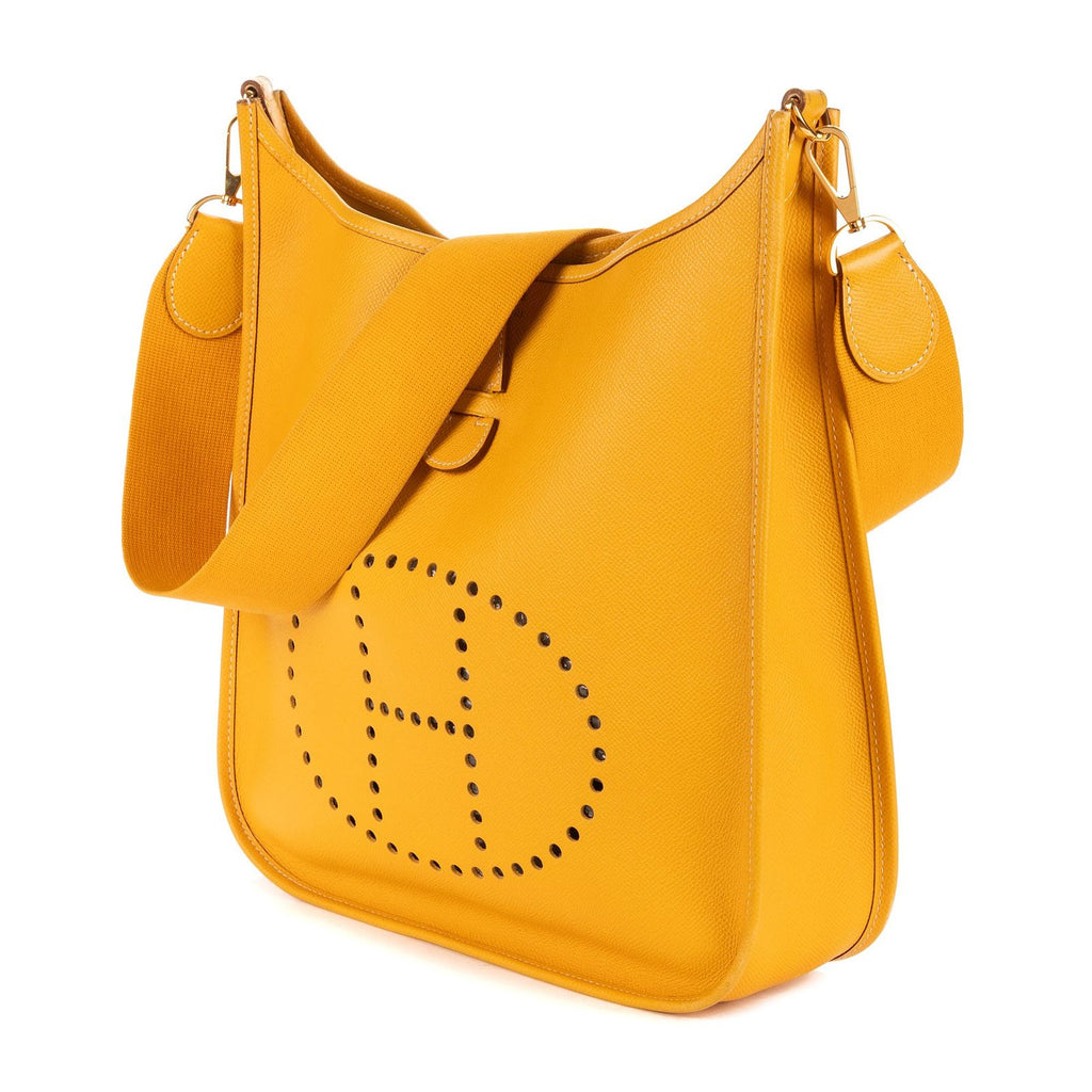 Hermes Evelyne I Yellow Leather Handbag — view 2