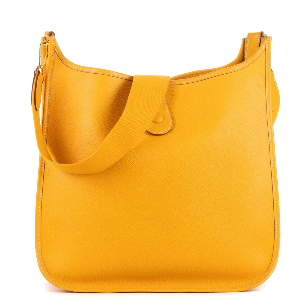 Hermes Evelyne I Yellow Leather Handbag — view 4