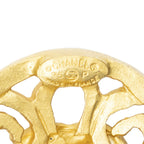 Chanel CC Logo Round Clip Type Earrings Gold Plated — view 3