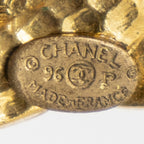 Chanel CC Clover Dangle Clip on Earrings Gold Plated — view 3
