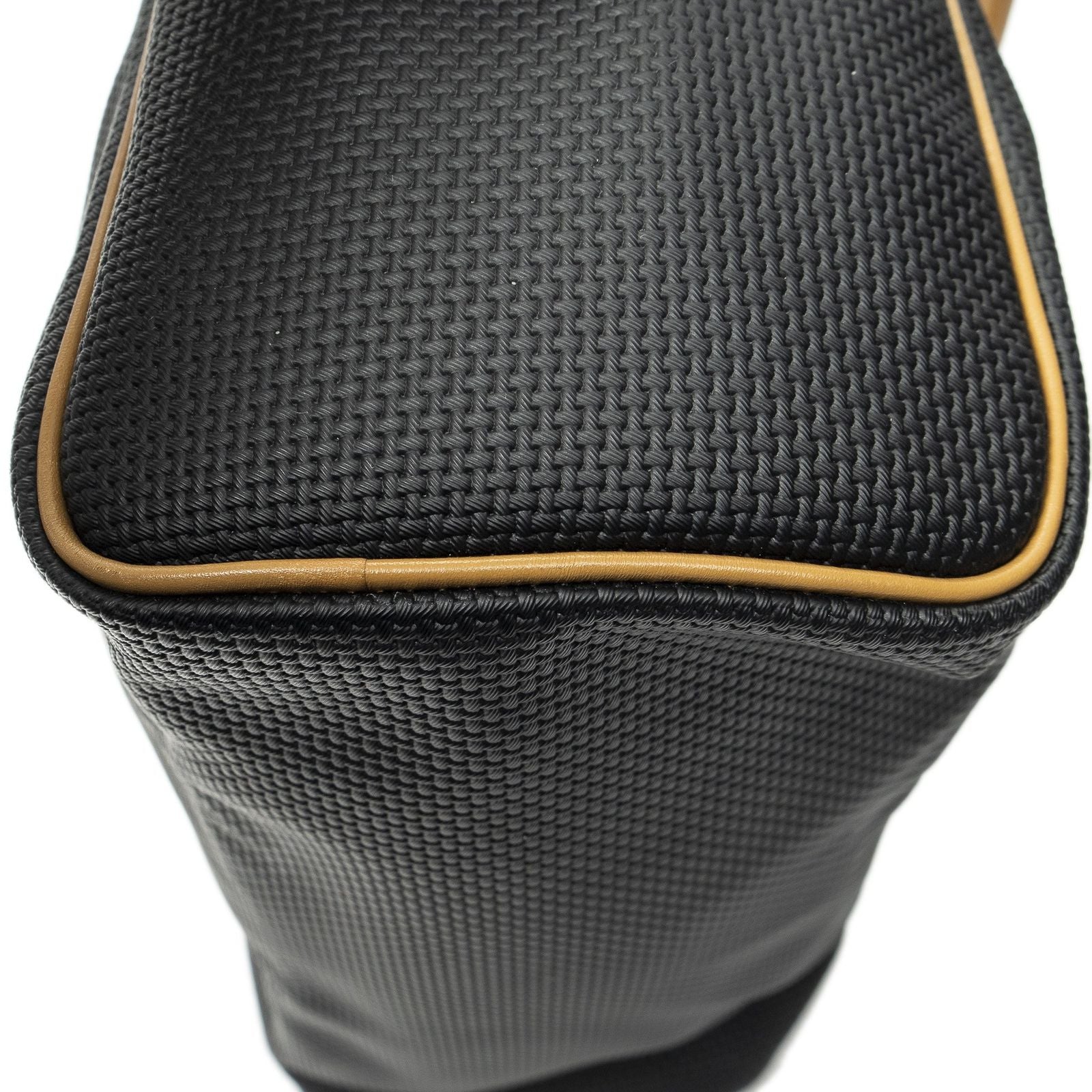 Saint Laurent Vintage Side Bostonblack Tan Canvas Handbag — view 8