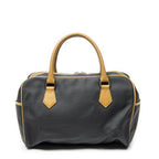 Saint Laurent Vintage Side Bostonblack Tan Canvas Handbag — view 5