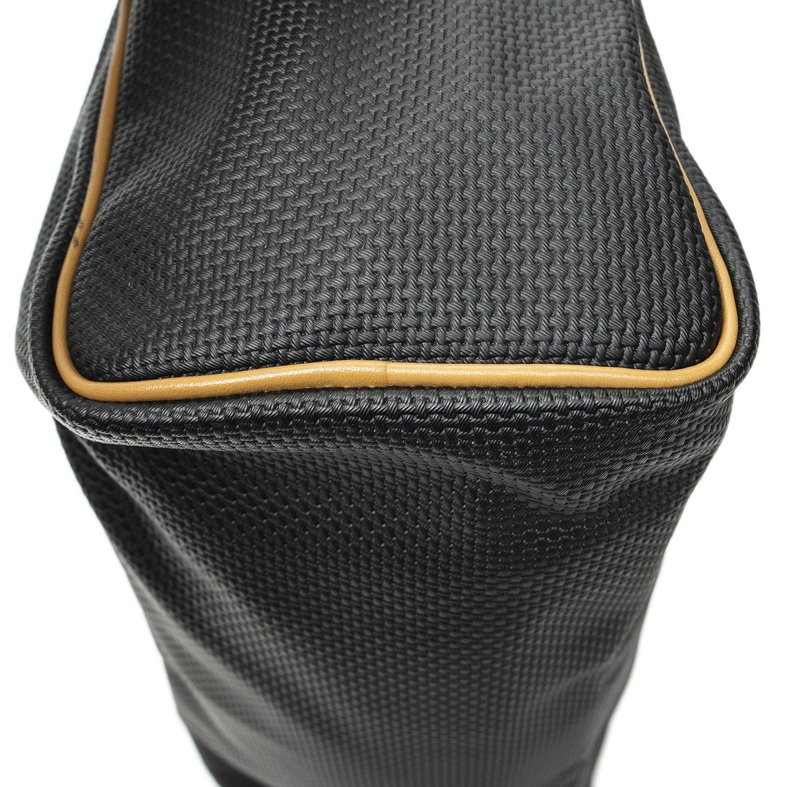 Saint Laurent Vintage Side Bostonblack Tan Canvas Handbag — view 7