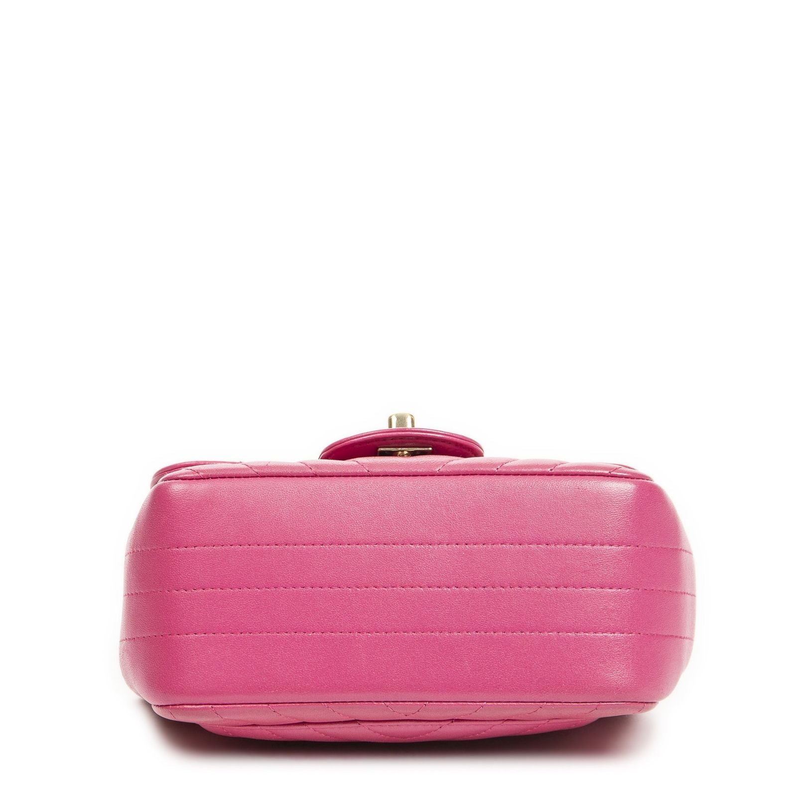 Chanel Square Classic Single Flap Fuchsia Quilted Chezblanc Leather — view 6