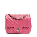 Chanel Square Classic Single Flap Fuchsia Quilted Chezblanc Leather