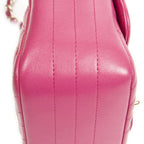 Chanel Square Classic Single Flap Fuchsia Quilted Chezblanc Leather — view 8