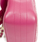 Chanel Square Classic Single Flap Fuchsia Quilted Chezblanc Leather — view 7