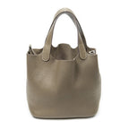 Hermes Picotin Eto Gray Clemence Leather — view 5