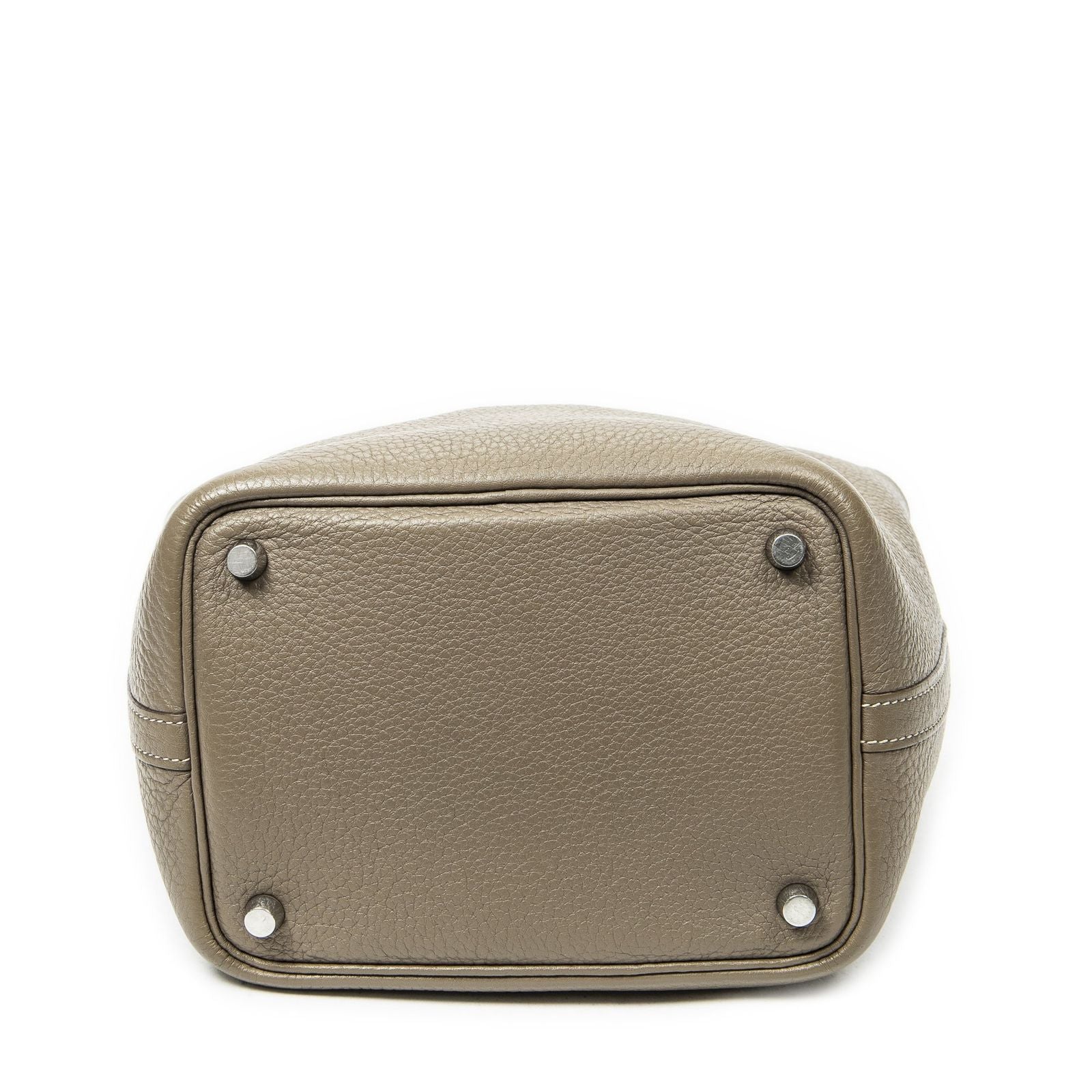 Hermes Picotin Eto Gray Clemence Leather — view 6