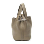 Hermes Picotin Eto Gray Clemence Leather — view 4