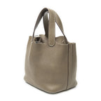 Hermes Picotin Eto Gray Clemence Leather — view 2