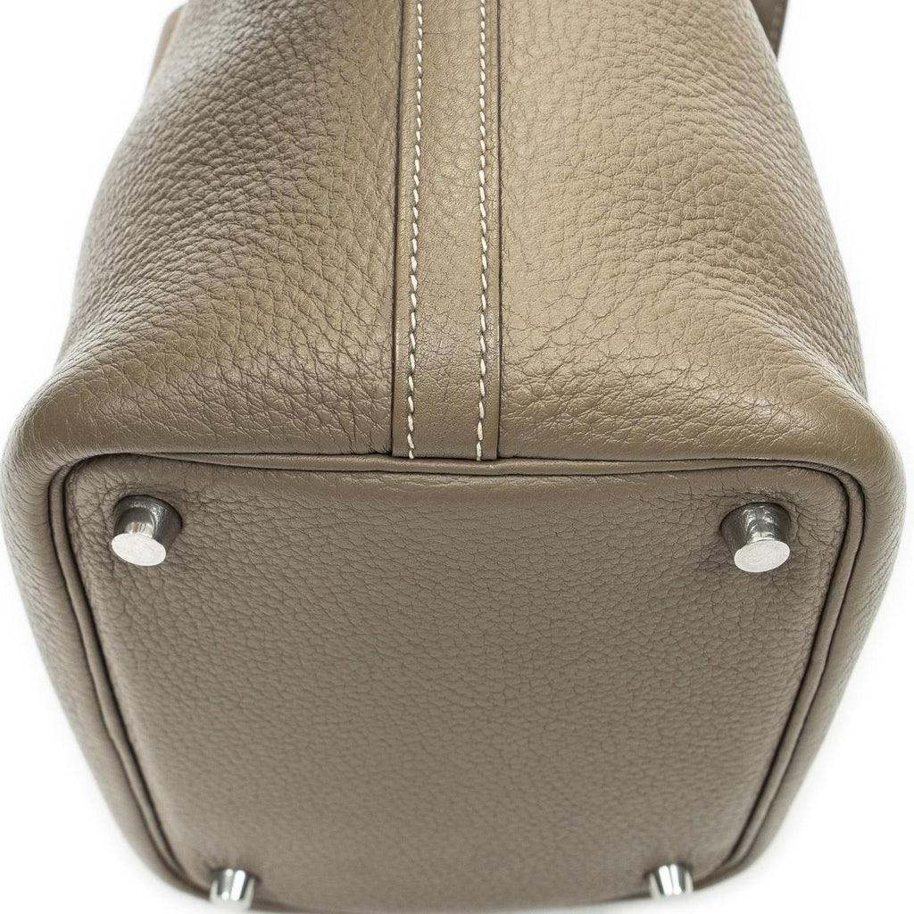 Hermes Picotin Eto Gray Clemence Leather — view 8