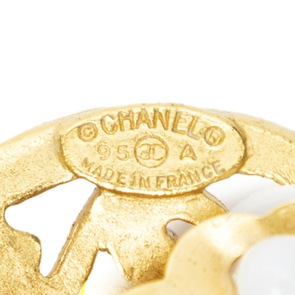 Chanel CC Logo Round Clip Type Earrings Gold Plated — view 3