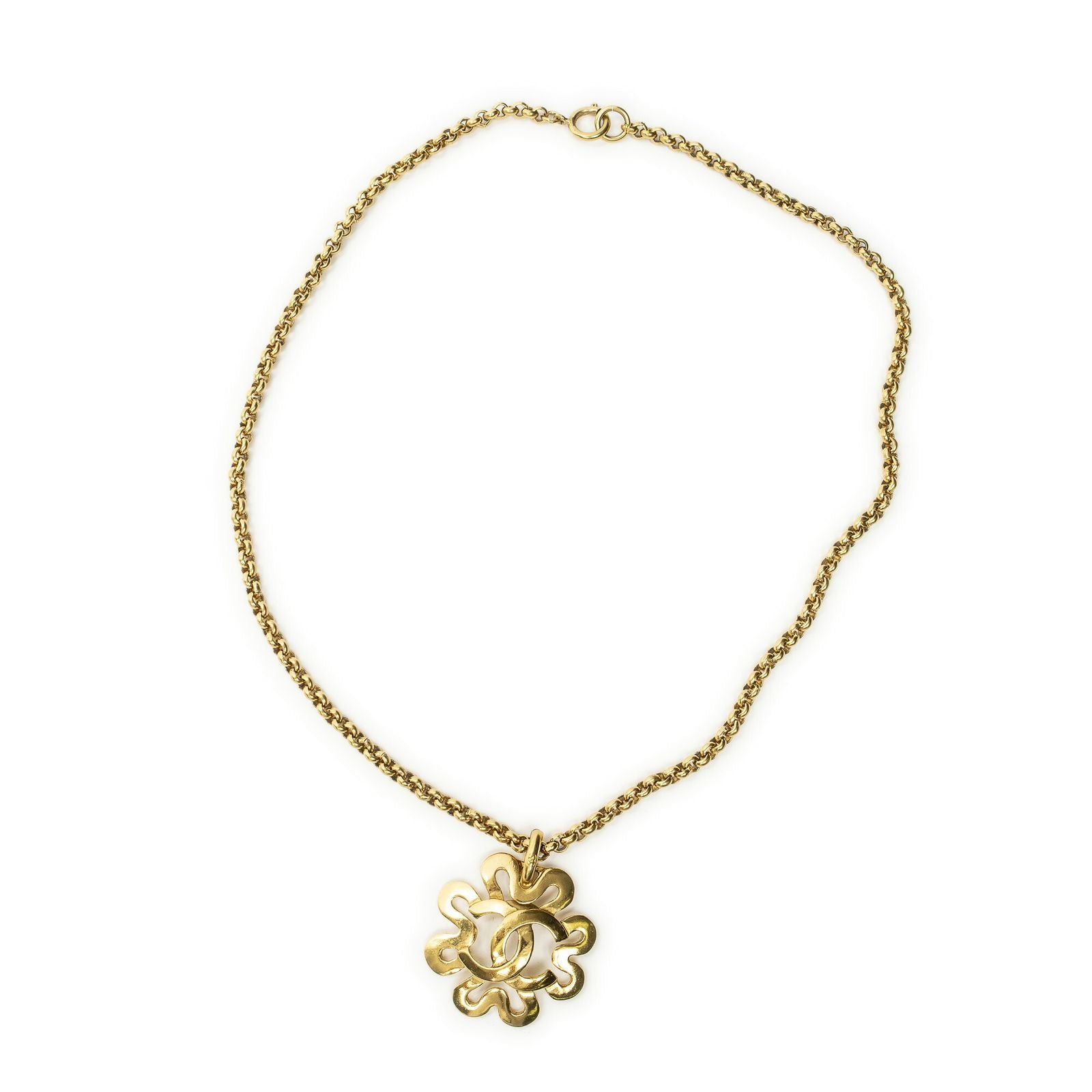 Chanel CC Twisted Flower Necklace