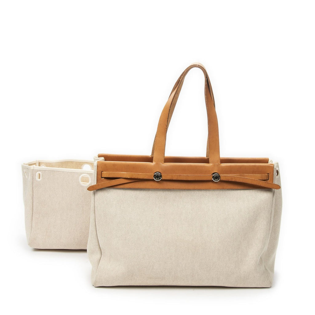 Hermes Herbag Cabas Beige Tan Gmab Handbag