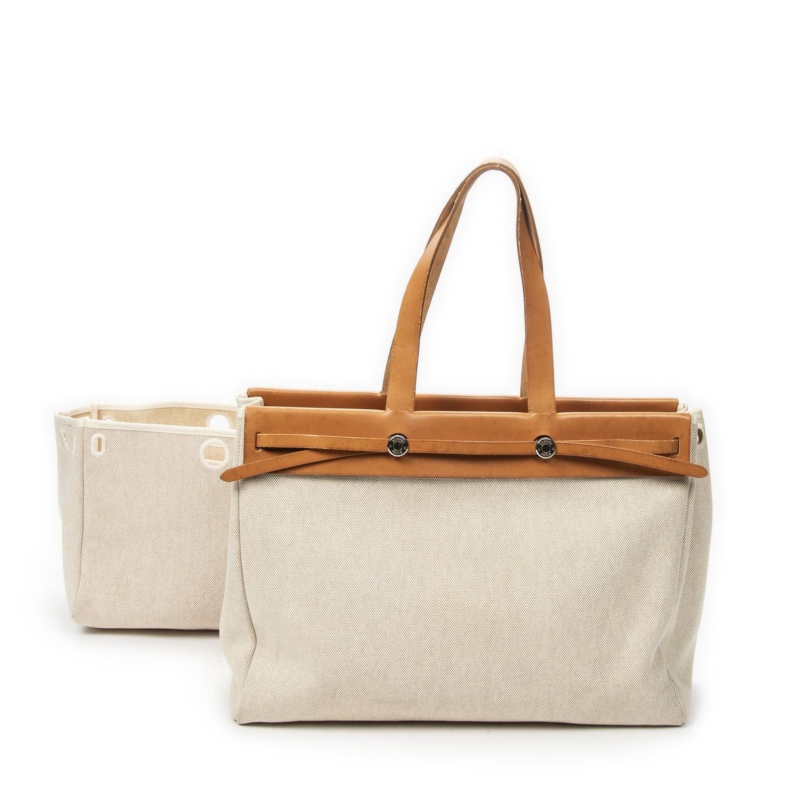 Hermes Herbag Cabas Beige Tan Gmab Handbag