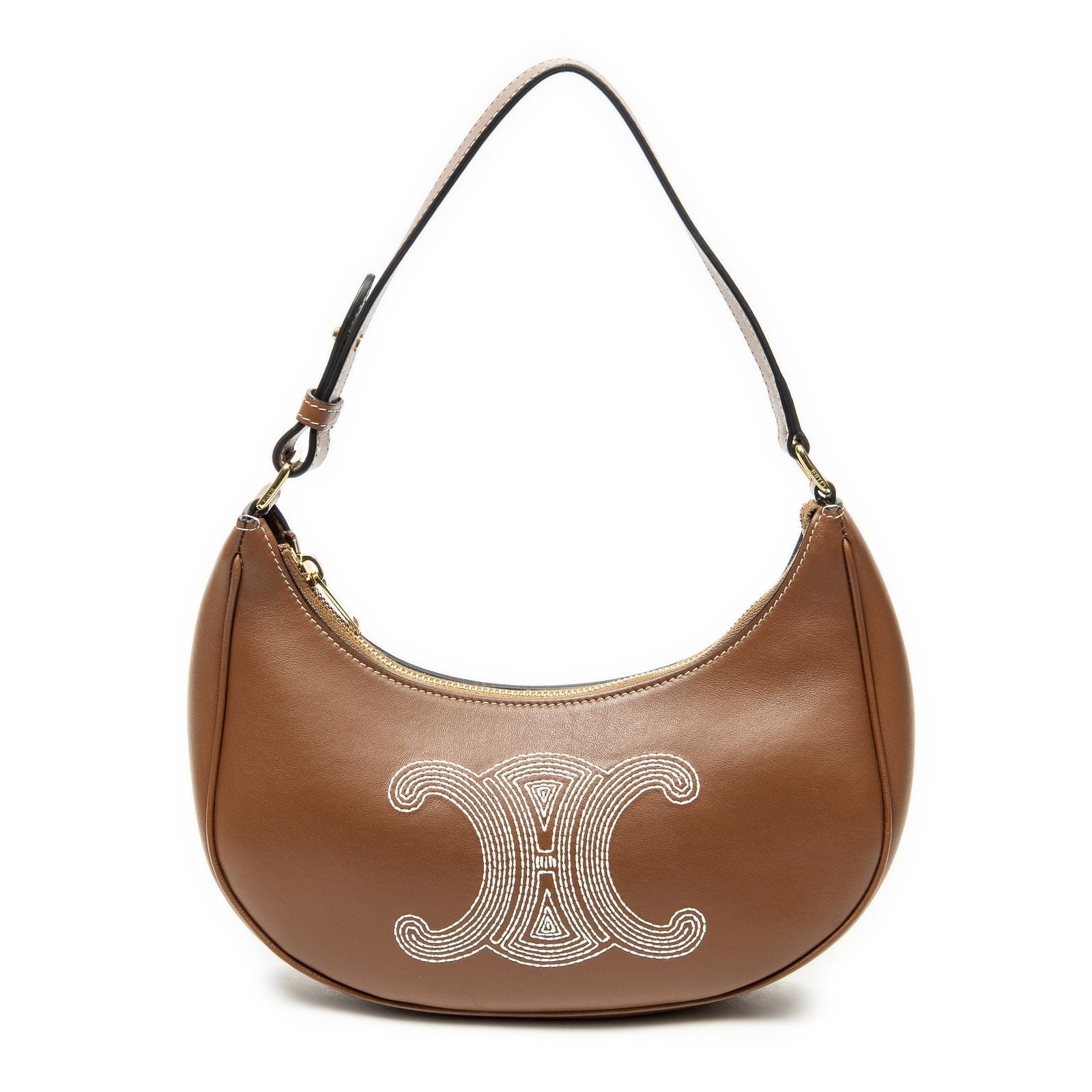 Celine Ava Hobo Brown Calfskin Leather