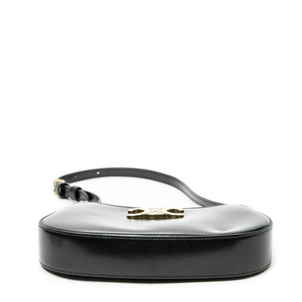 Celine Medium Tilly Triomphe Black Smooth Leather Shoulder — view 6