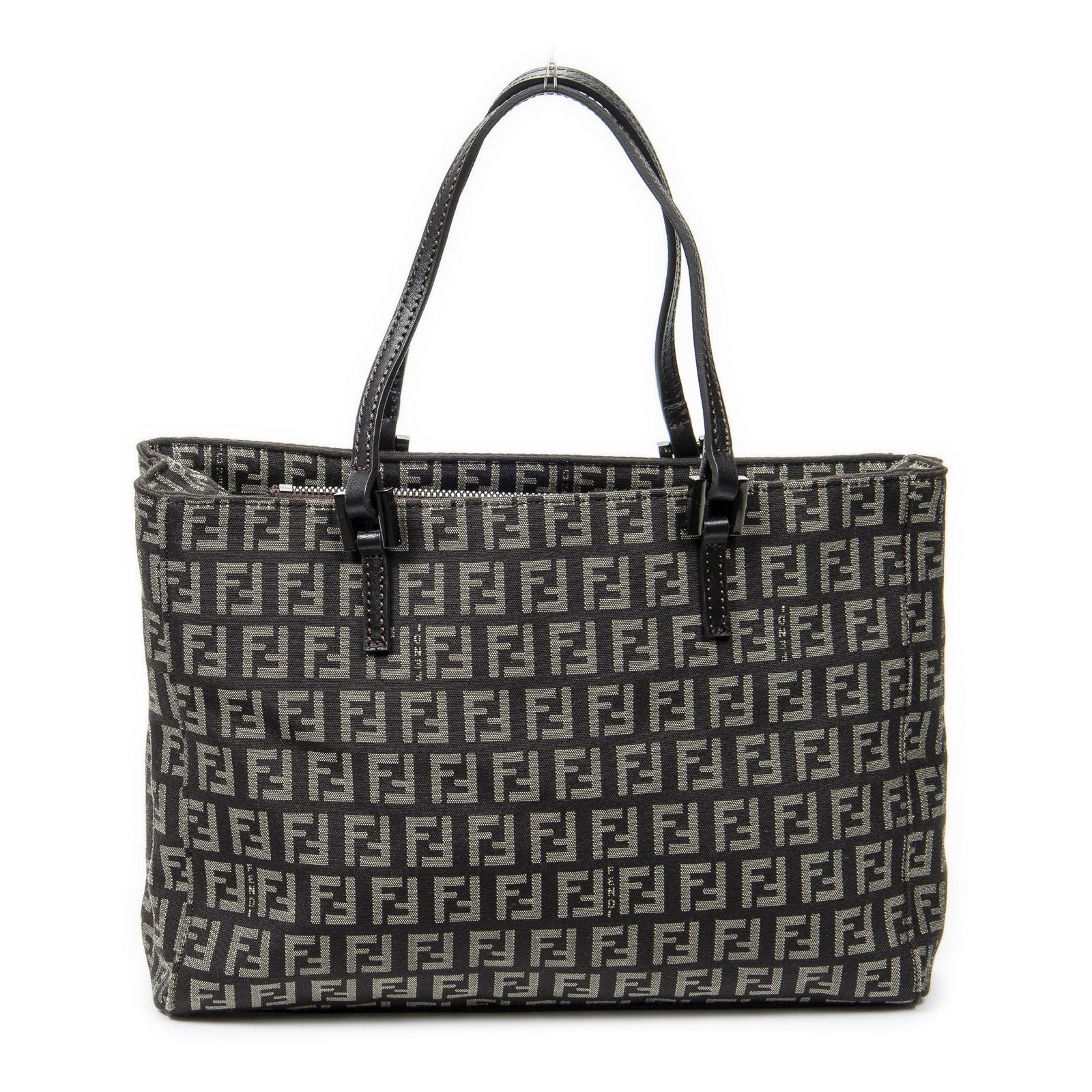 Fendi Tote Brown Beige Zucchi Canvas — view 5