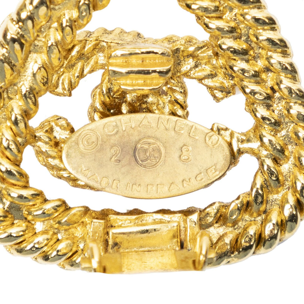 Chanel CC Rectangular Clip on Earrings Gold Plated — view 3