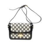 Celine Classique Triomphe Crossbody Black Print Bro Canvas