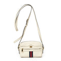 Gucci Mini Web Ophidia Cross Ivory Grain Calf Leather Shoulder