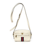 Gucci Mini Web Ophidia Cross Ivory Grain Calf Leather Shoulder