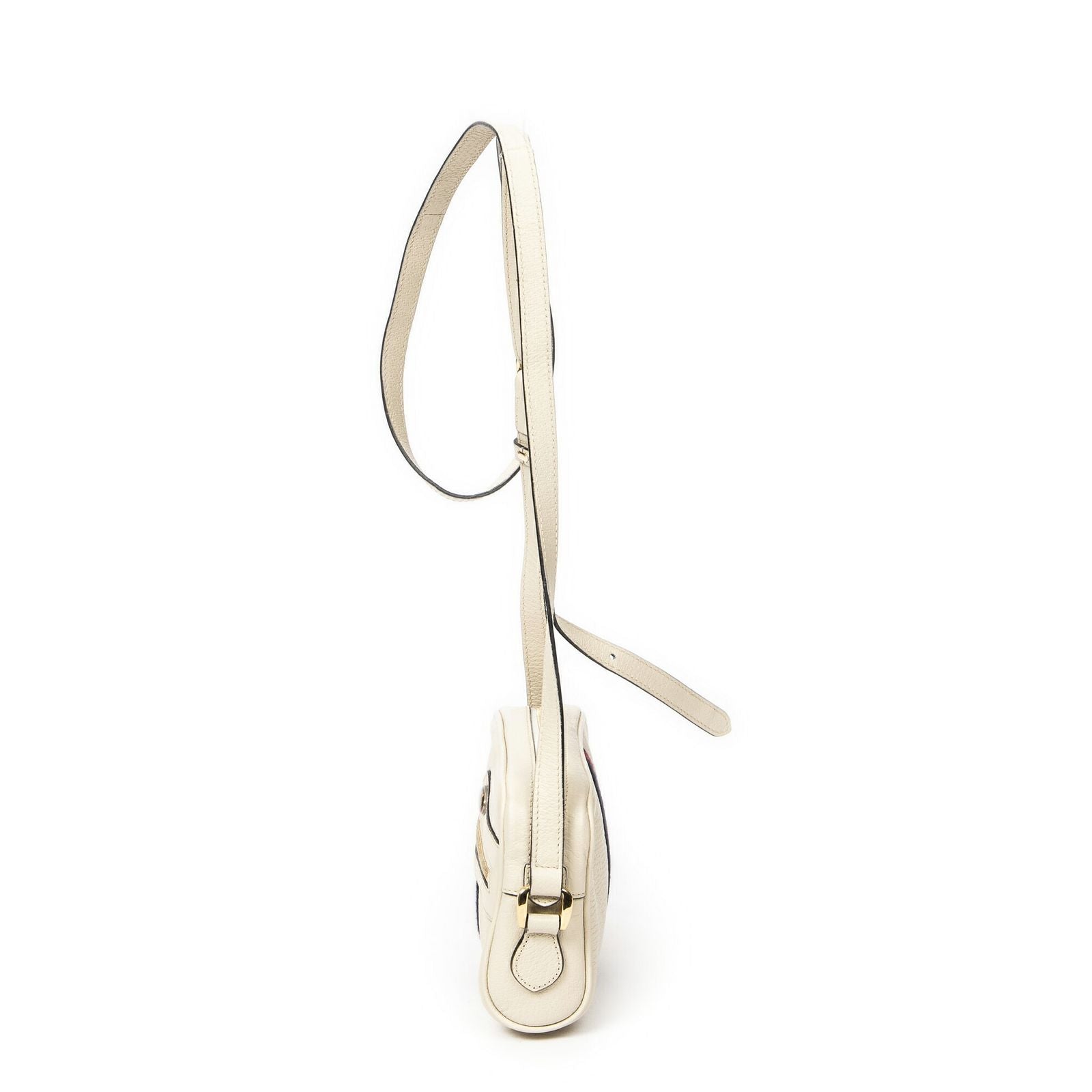 Gucci Mini Web Ophidia Cross Ivory Grain Calf Leather Shoulder — view 3