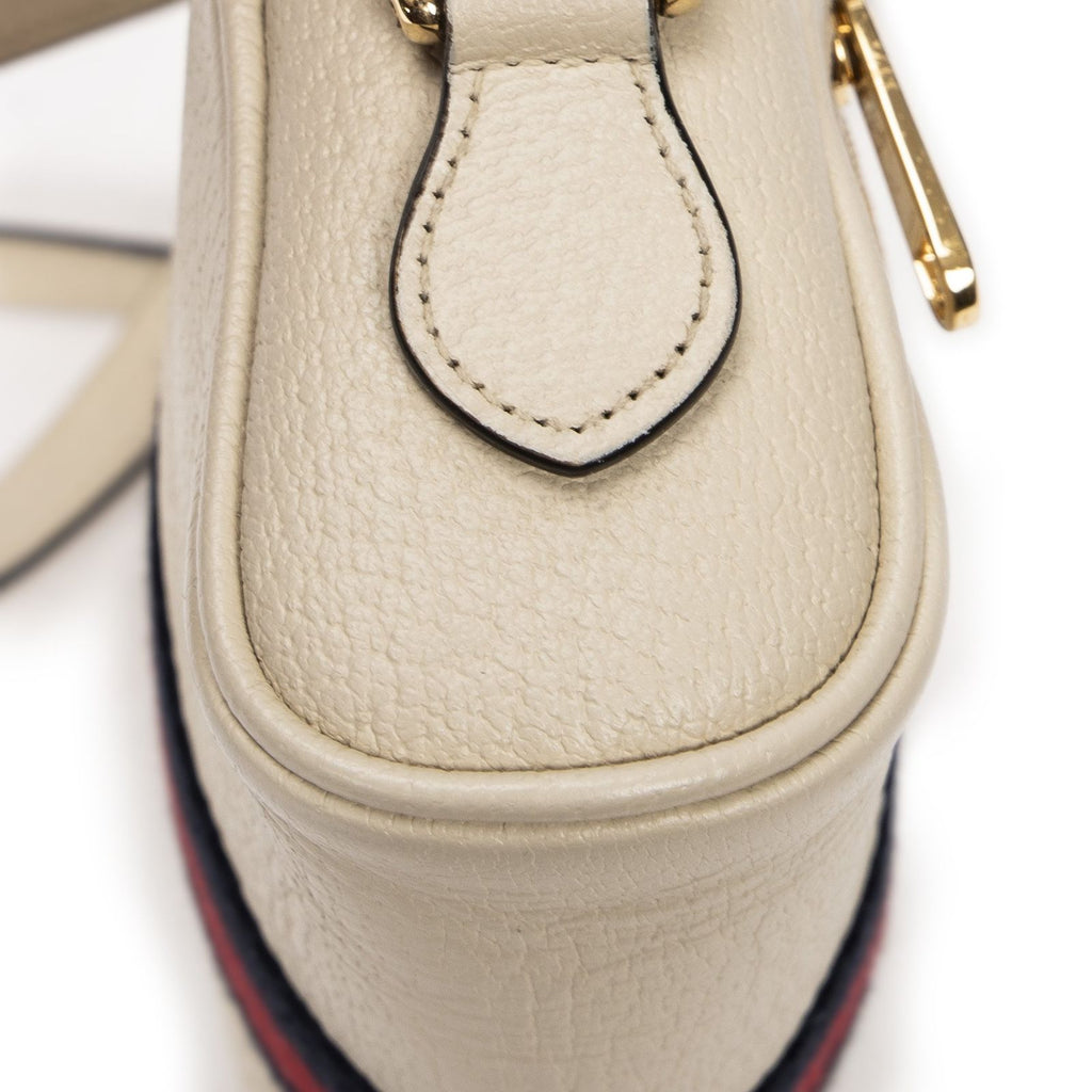 Gucci Mini Web Ophidia Cross Ivory Grain Calf Leather Shoulder — view 7