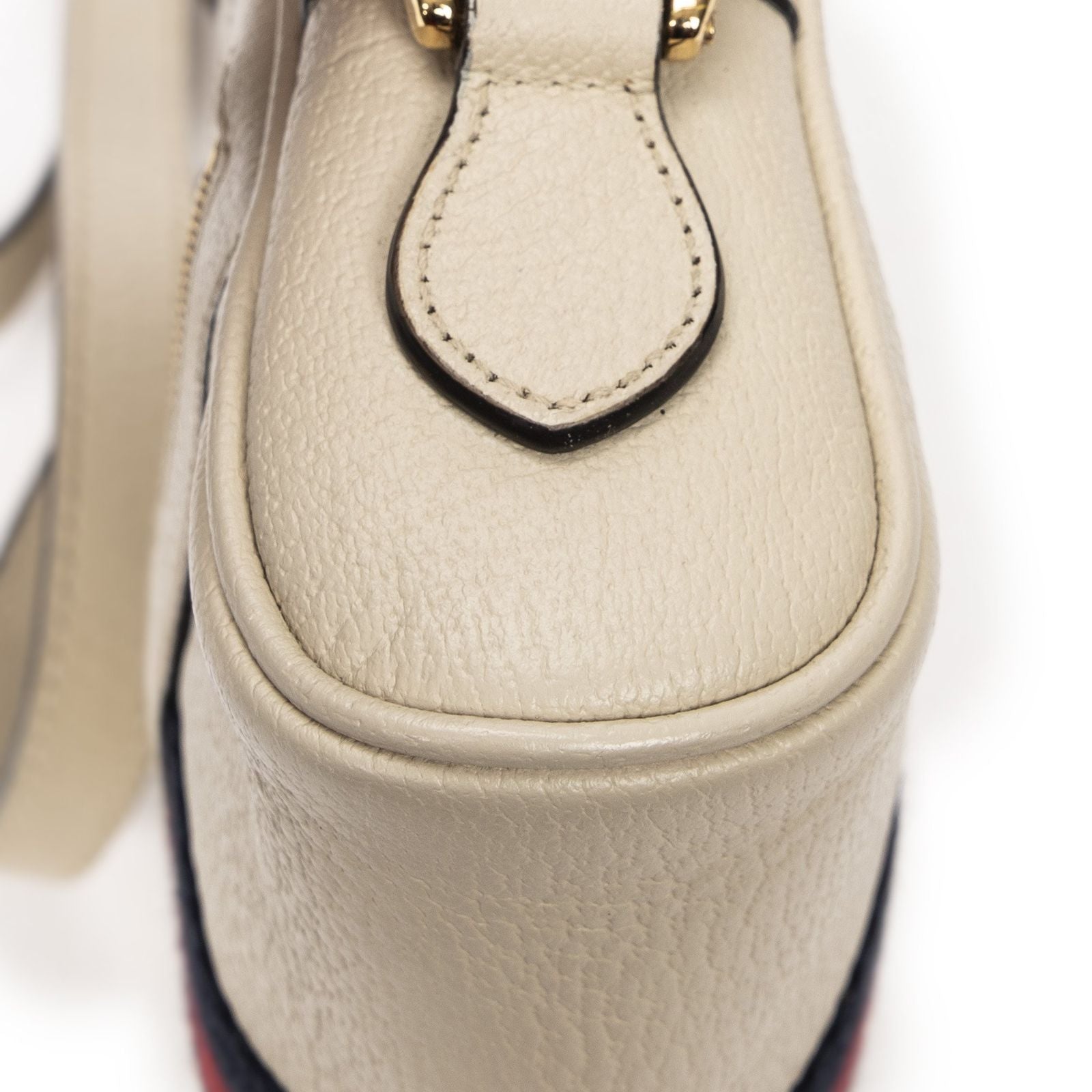 Gucci Mini Web Ophidia Cross Ivory Grain Calf Leather Shoulder — view 8
