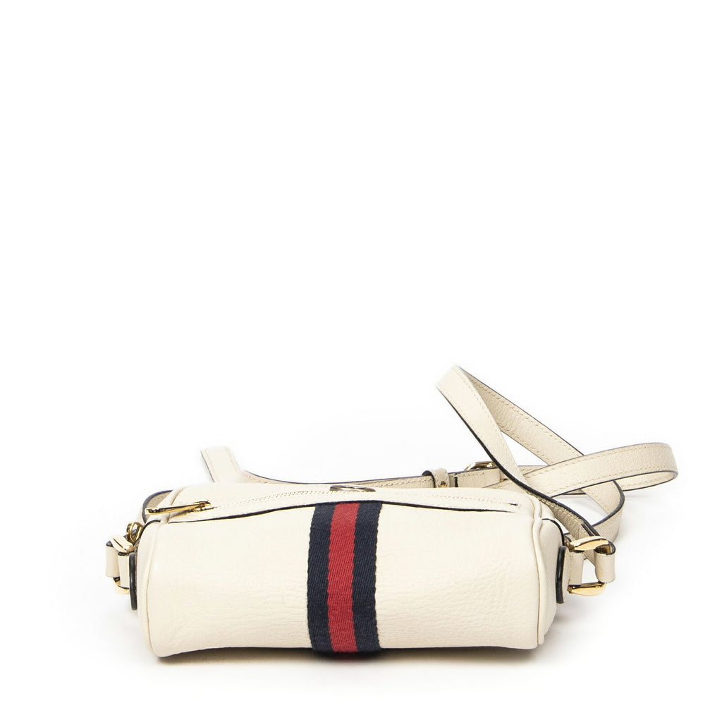Gucci Mini Web Ophidia Cross Ivory Grain Calf Leather Shoulder — view 6