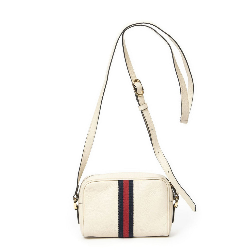Gucci Mini Web Ophidia Cross Ivory Grain Calf Leather Shoulder — view 5