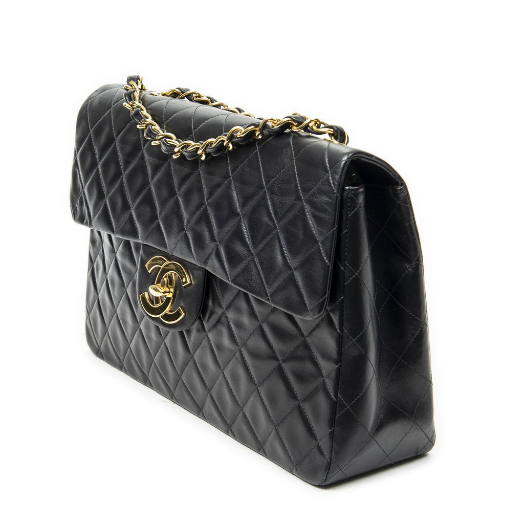 Chanel Maxi Jumbo XL Flap Black Quilted Lambskin Leather — view 2