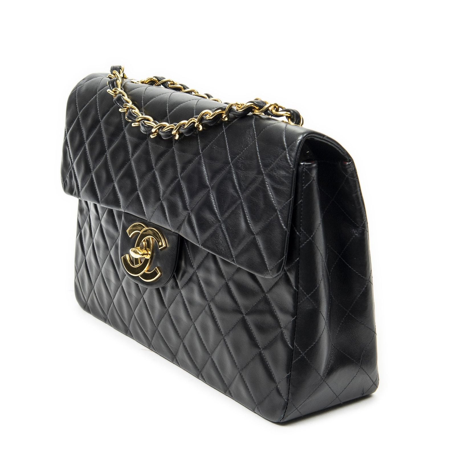 Chanel Maxi Jumbo XL Flap Black Quilted Lambskin Leather — view 2