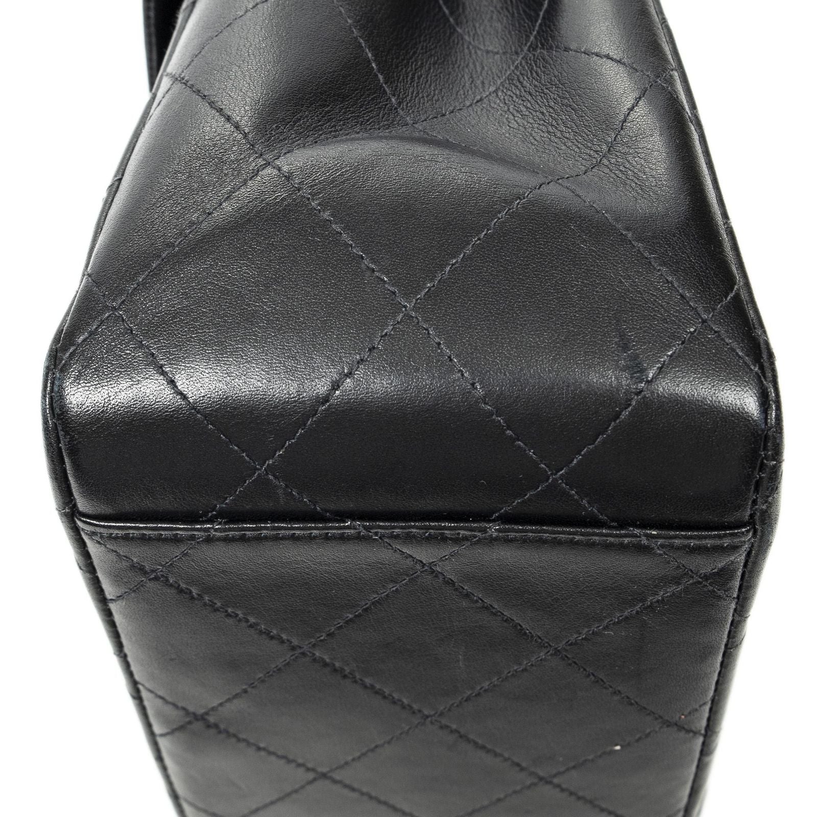Chanel Maxi Jumbo XL Flap Black Quilted Lambskin Leather — view 8