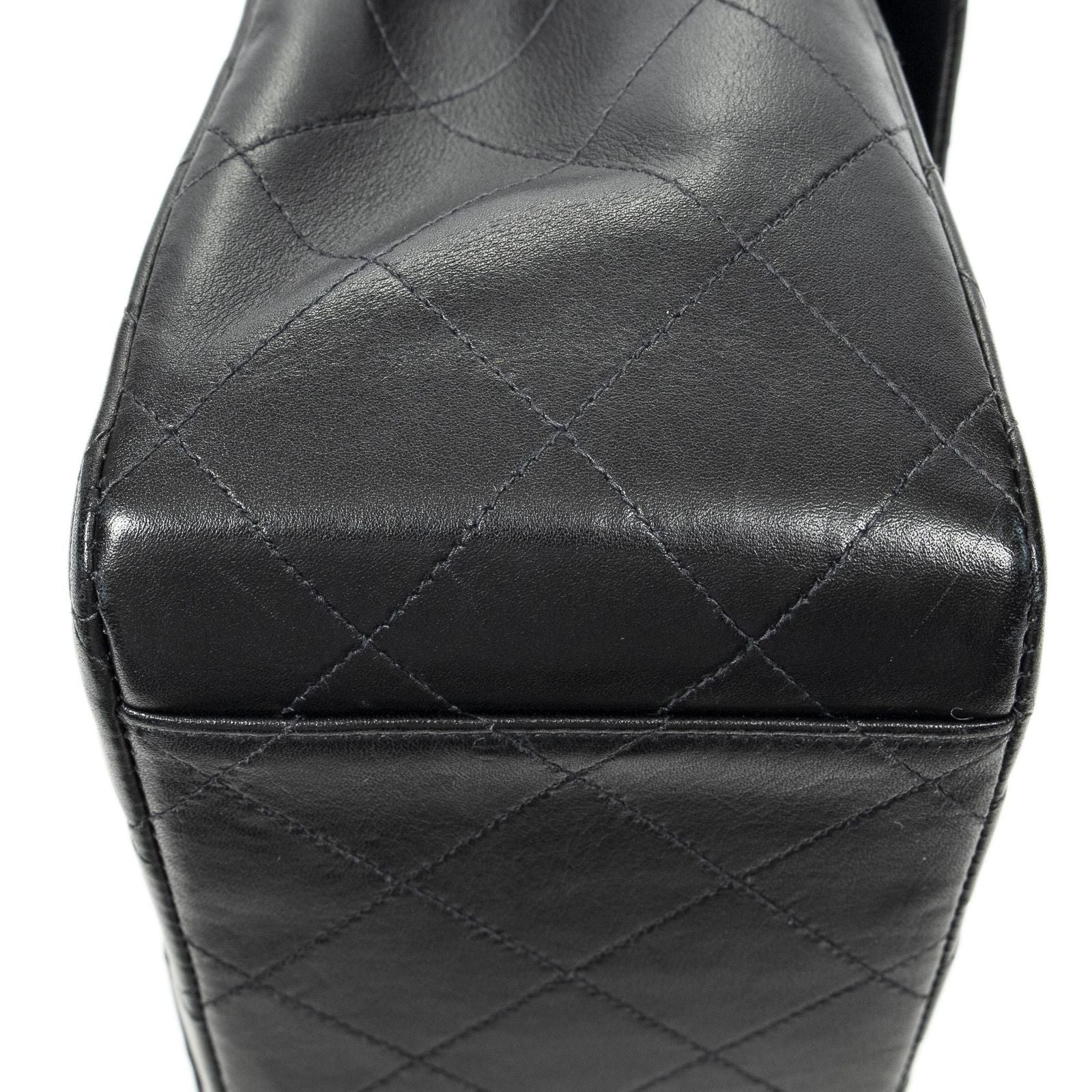 Chanel Maxi Jumbo XL Flap Black Quilted Lambskin Leather — view 7