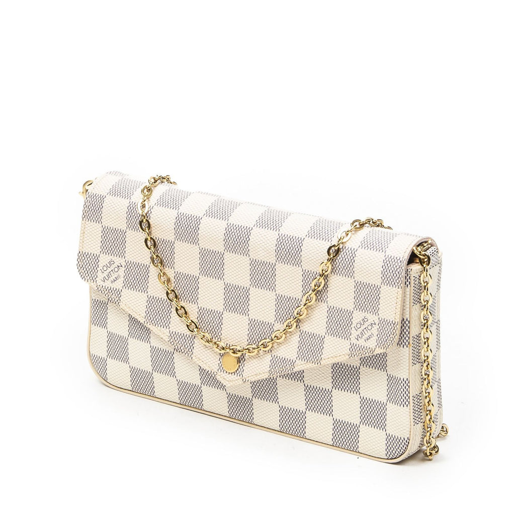 Louis Vuitton Pochette Felicie Ivory Damier Azur Shoulder — view 2
