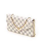 Louis Vuitton Pochette Felicie Ivory Damier Azur Shoulder — view 2