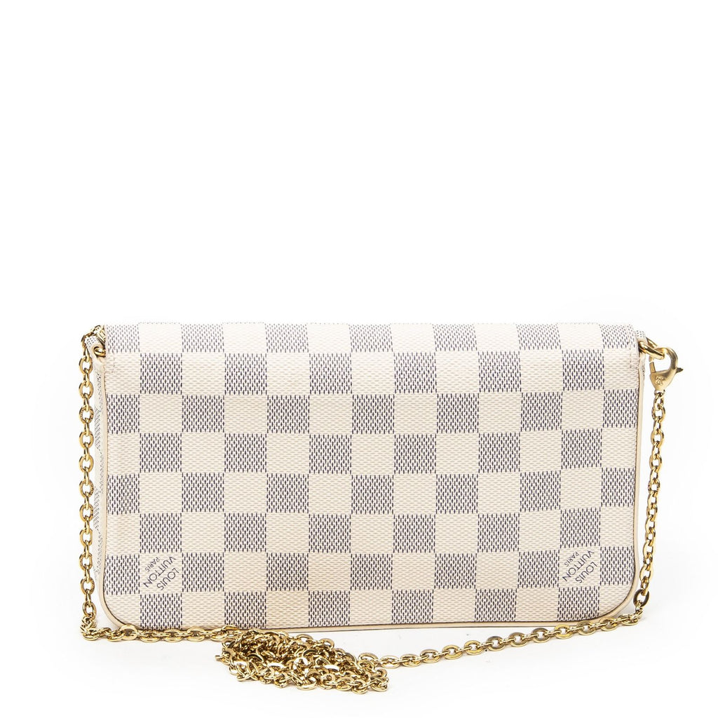 Louis Vuitton Pochette Felicie Ivory Damier Azur Shoulder — view 5