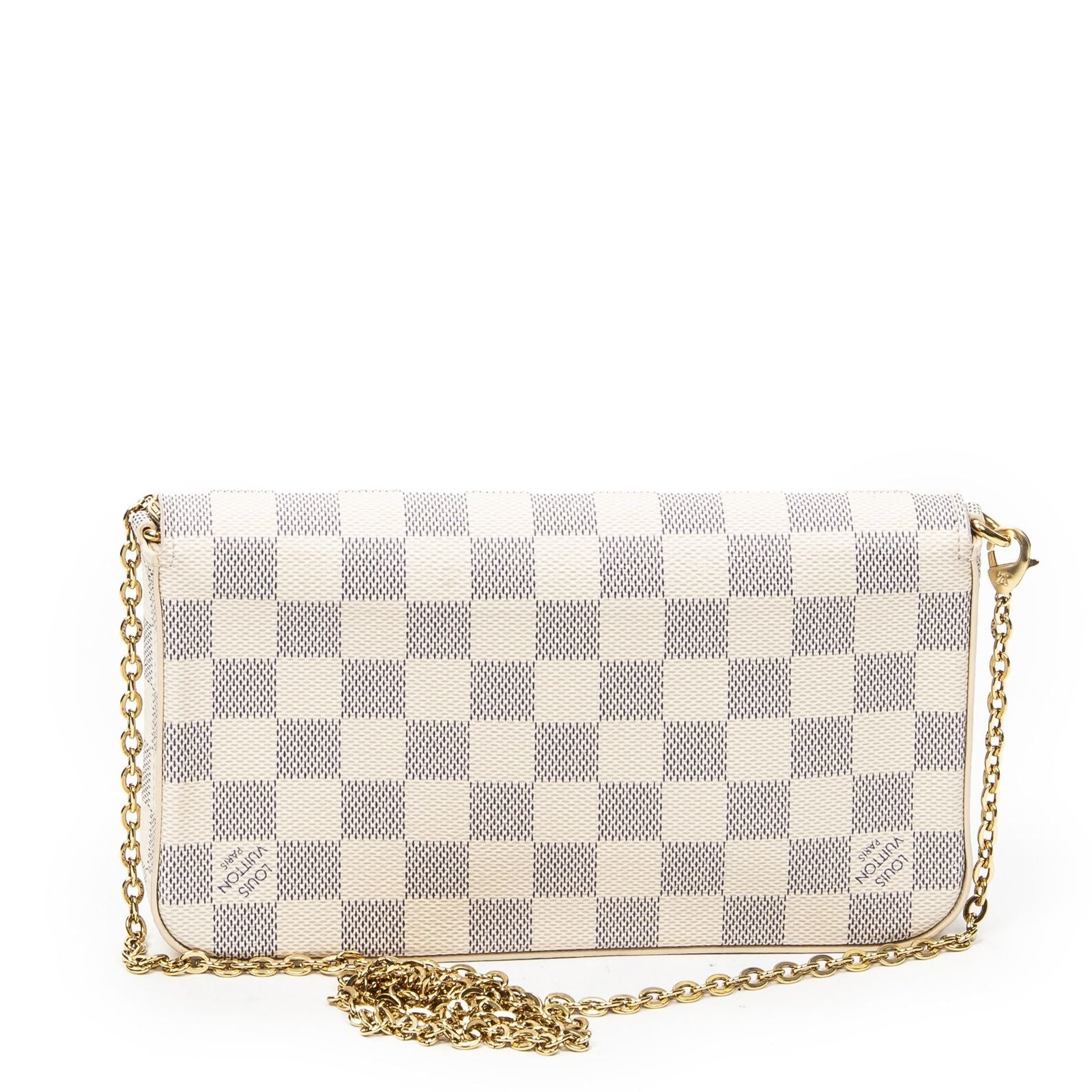 Louis Vuitton Pochette Felicie Ivory Damier Azur Shoulder — view 5