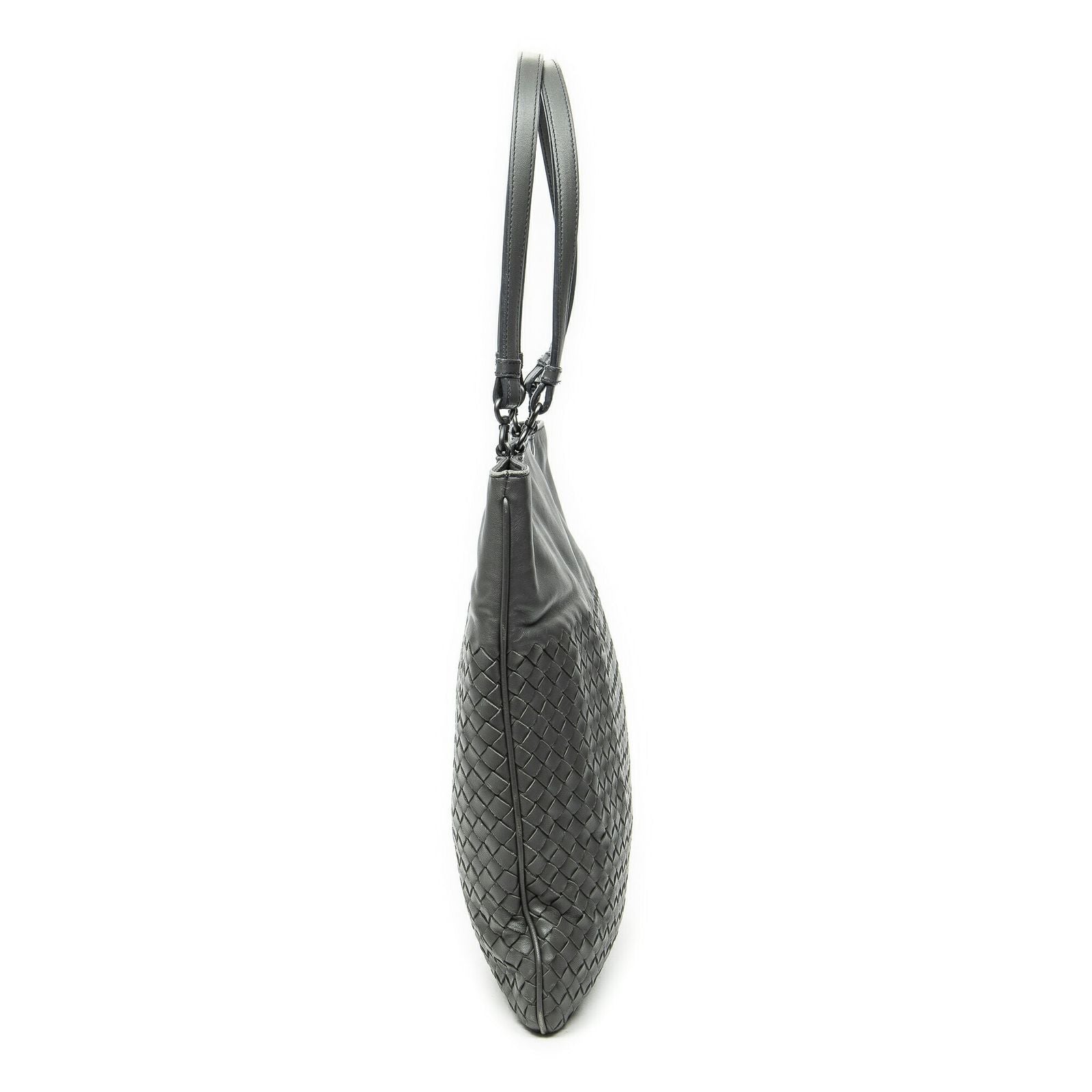 Bottega Veneta Flat Tote Gray Intrecciato Leather — view 4