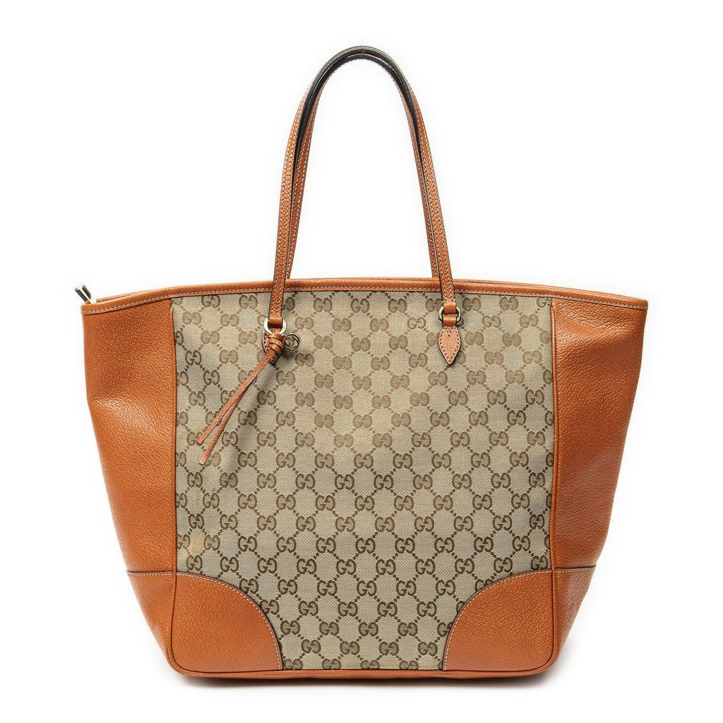 Gucci Bree Tote Orange Beige GG Canvas