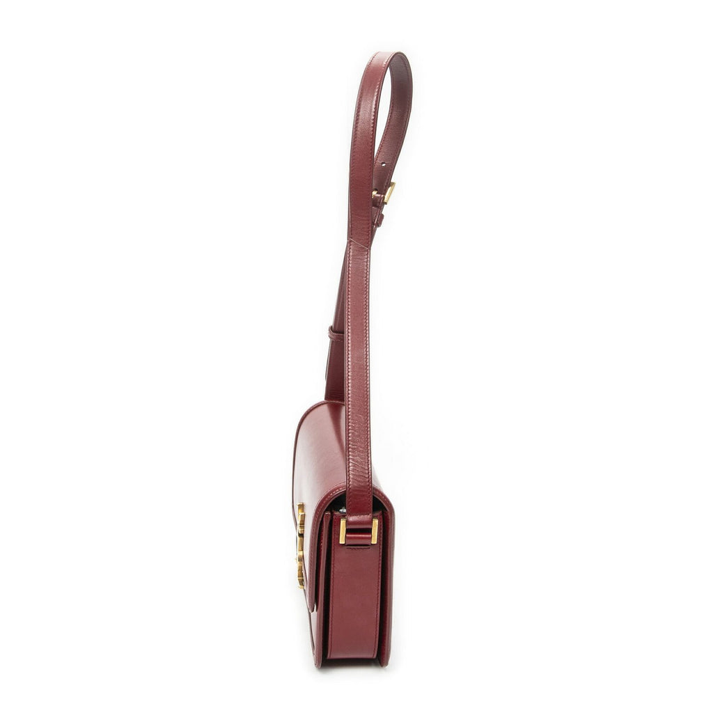Saint Laurent Medium Solferino Red Calfskin Leather Shoulder — view 3