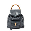 Gucci Mini Bamboo Backpack Navy Calfskin Leather